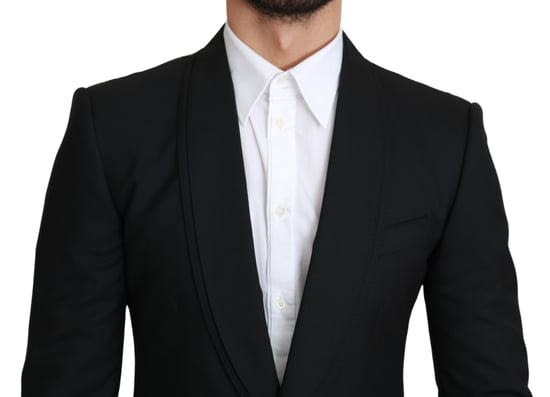 Dolce & Gabbana - Blazer en laine noir à simple boutonnage pour homme - Image 4