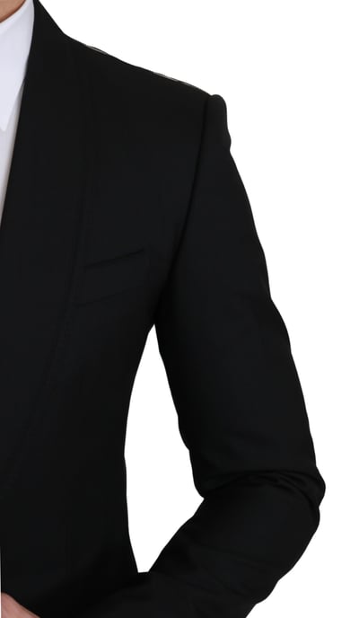 Dolce & Gabbana - Blazer en laine noir à simple boutonnage pour homme - Image 5