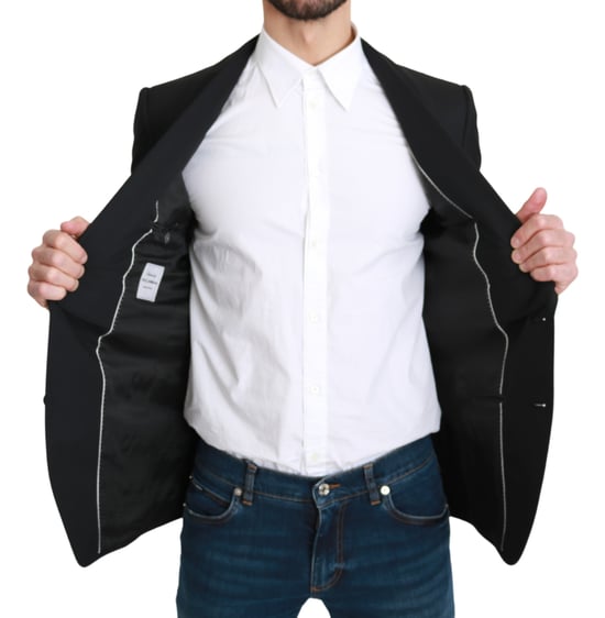 Dolce & Gabbana - Blazer en laine noir à simple boutonnage pour homme - Image 6