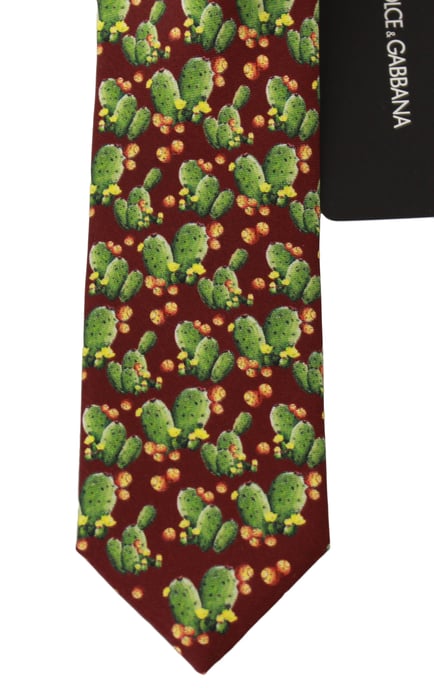 Dolce & Gabbana Multicolor 100% Seide Kaktus Druck Klassische Krawatte - Image 2