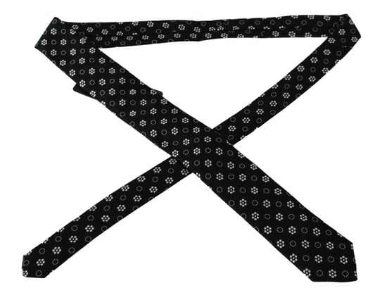 Dolce & Gabbana Cravate classique noire 100% soie à imprimé floral pour hommes - Image 3
