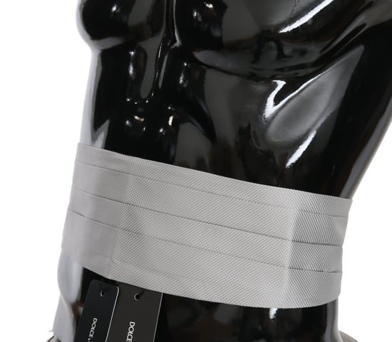 Dolce & Gabbana Grauer Herren Taillengürtel 100% Seide Kummerbund - Image 2
