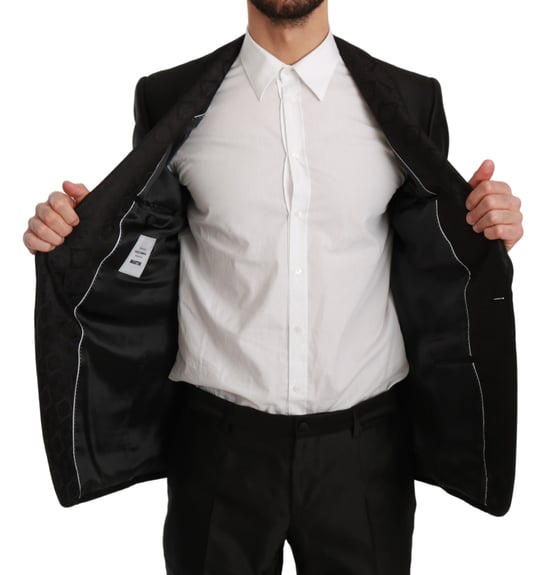 Dolce & Gabbana Schwarzer Slim Fit 2-teiliger MARTINI Seidenanzug - Image 2