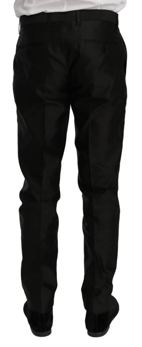 Dolce & Gabbana Schwarzer Slim Fit 2-teiliger MARTINI Seidenanzug - Image 5