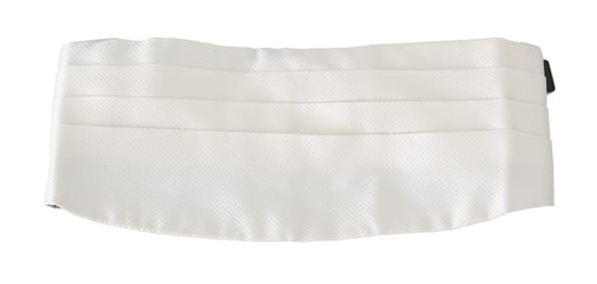 Dolce & Gabbana White Men's Waist Belt 100% Silk Cummerbund (ceinture pour homme) - Image 3