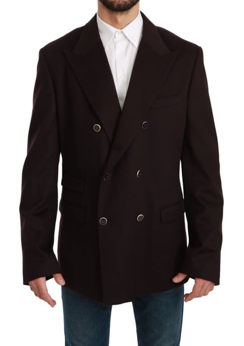Dolce & Gabbana - Manteau bordeaux en cachemire TAORMINA Blazer pour homme - Image 1