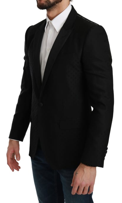 Dolce & Gabbana Hommes Manteau noir Slim Fit Jacket MARTINI Blazer - Image 5