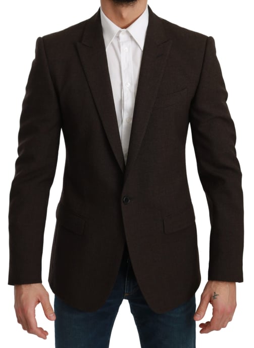 Dolce & Gabbana Hommes Marron Manteau Veste Slim Fit Blazer MARTINI - Image 1