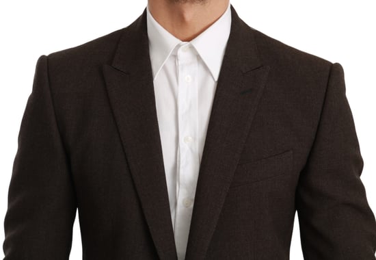 Dolce & Gabbana Hommes Marron Manteau Veste Slim Fit Blazer MARTINI - Image 4