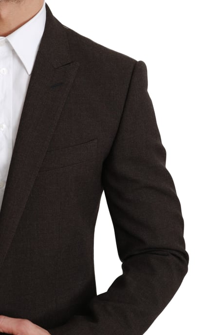 Dolce & Gabbana Hommes Marron Manteau Veste Slim Fit Blazer MARTINI - Image 5
