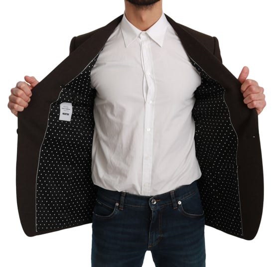 Dolce & Gabbana Hommes Marron Manteau Veste Slim Fit Blazer MARTINI - Image 6