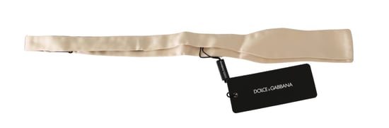 Dolce & Gabbana Beige Slim Skinny Men's Necktie 100% Silk Tie - Image 2