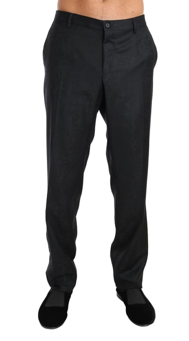 Dolce & Gabbana Graue Baumwollmusterformelle Hose - Image 1