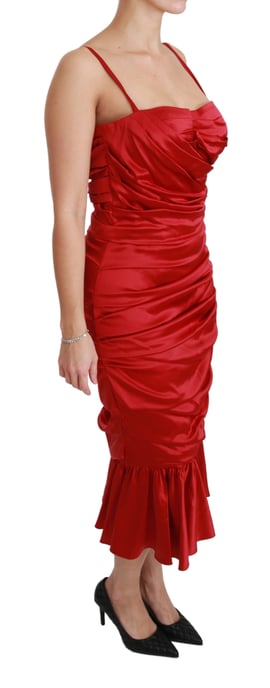 Dolce & Gabbana Women's Red Silk Stretch Bodycon Dress (robe sirène en soie rouge) - Image 2