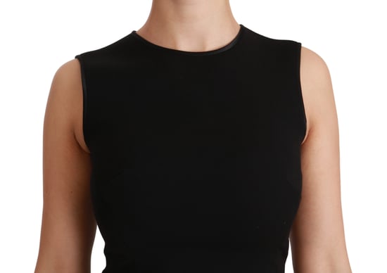 Dolce & Gabbana Women's Black Fit Flare Wool Stretch Sheath Dress (robe fourreau en laine noire) - Image 5