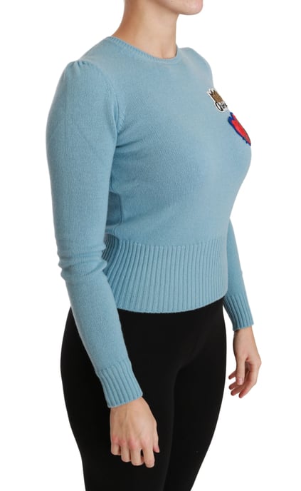 Dolce & Gabbana Pull en laine bleu à cœur de reine pour femme - Image 2