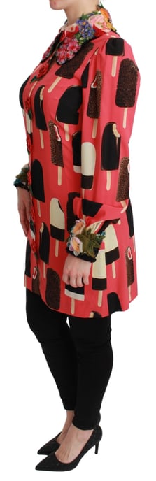 Dolce & Gabbana Women's Ice Cream Roses Rose Sequined Dress - Image 4