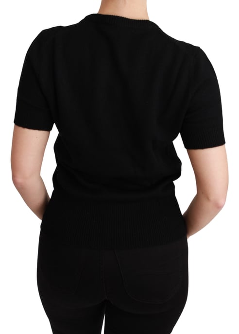 Dolce & Gabbana Black Cashmere Gold Floral Sweater Top - Image 4