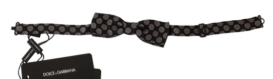 Dolce & Gabbana Papillon, nœud papillon pour homme en soie marron et jacquard à pois - Image 1