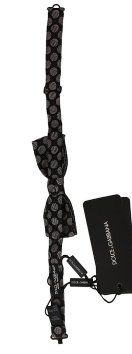 Dolce & Gabbana Papillon, nœud papillon pour homme en soie marron et jacquard à pois - Image 2