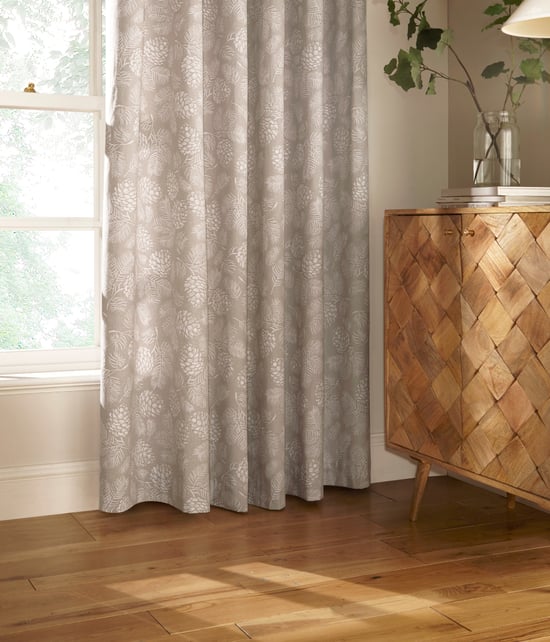 Irwin Printed Woodland Eyelet Curtains in Stone