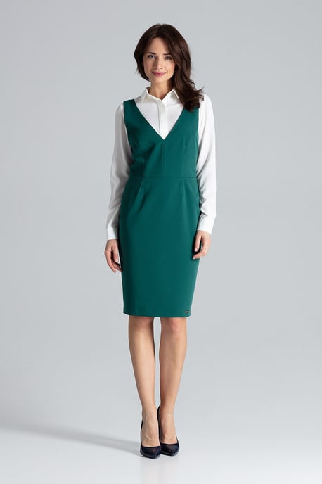 Sleeveless Dress With Suspenders At The Back