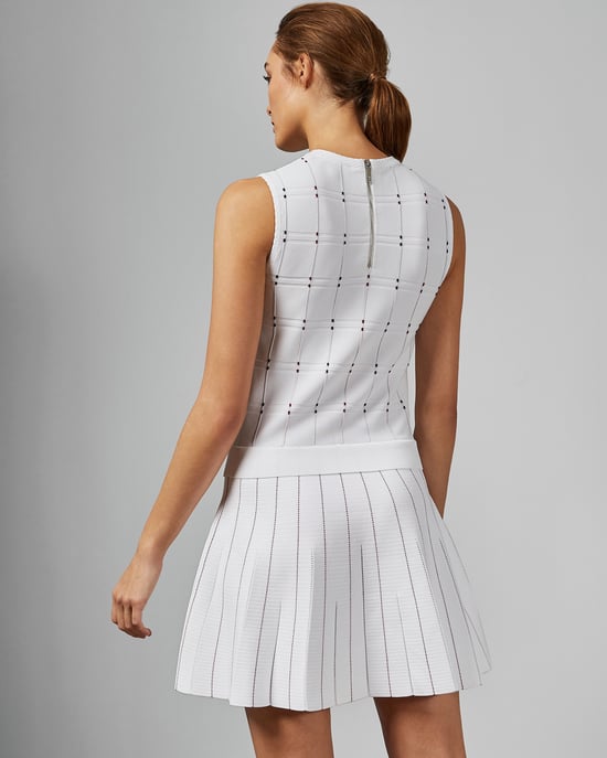 Ted Baker Lornia Stitch Detail Mockable Dress in Ivory