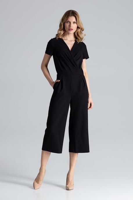 Black Short Sleeve Jumpsuit