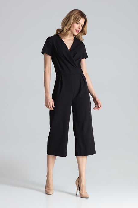 Black Short Sleeve Jumpsuit