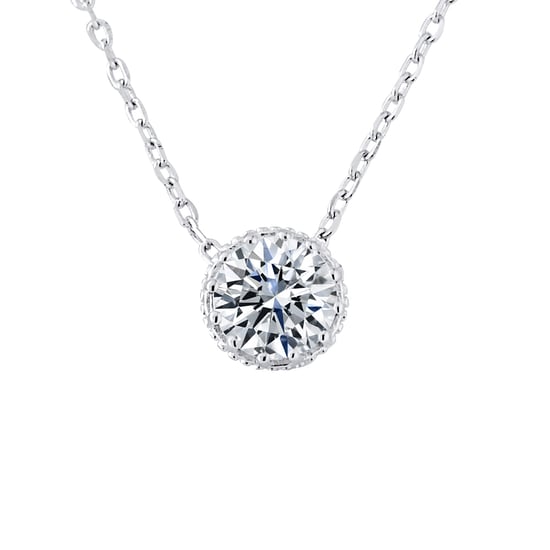 Collier SOLITAIRE 7 mm Oxydes de Zirconium Argent 925 - Image 1