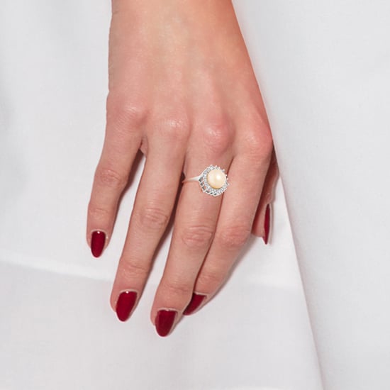 DIADEMA - Massive Ring with Freshwater Pearl - Pure White Collection