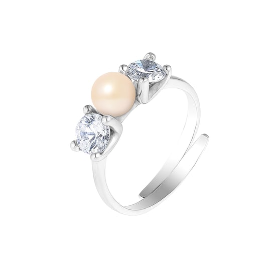 DIADEMA - Massive Ring with Freshwater Pearl - Pure White Collection