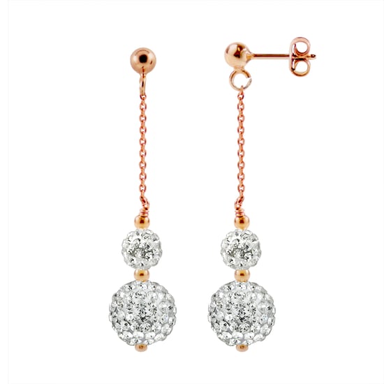 DIADEMA - Earrings Pinky Gold - Crystal White - Collection Crystal Pearl
