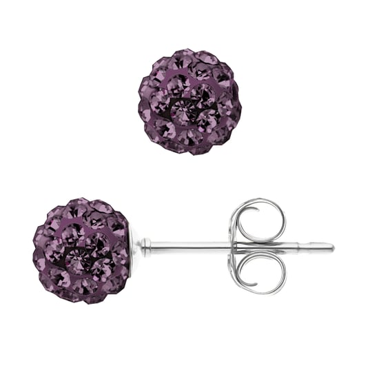 DIADEMA - Purple Crystal Earrings - Crystal Pearl Collection