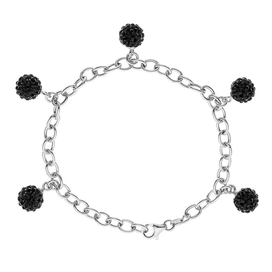 DIADEMA - Bracelet Toi & Moi - Freshwater Pearl & White Crystal Ball - Love Jewelry Collection
