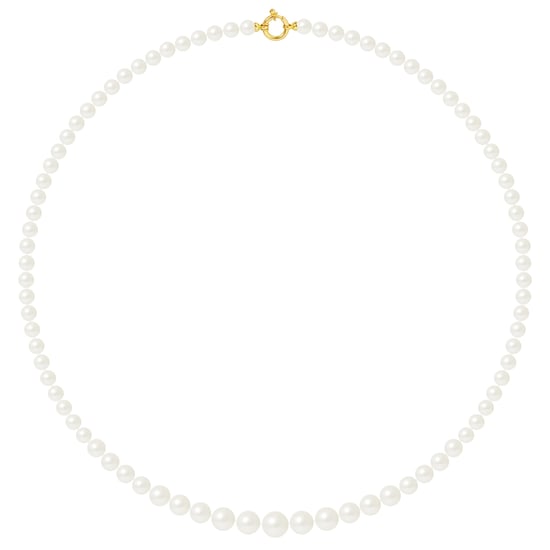 Collier Rang de Perles d'Eau Douce en Chute 10-6 mm PRINCESSE Fermoir Prestige Or Blanc 18 Carats - Image 1