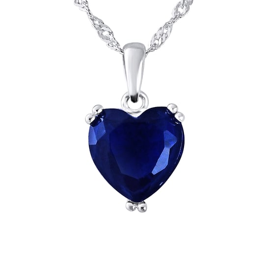 Collier CŒUR "SAPPHIRE COLOR" Cristal et Argent 925 - LES MOTS BLEUS - Image 1