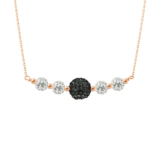 DIADEMA - Necklace Pinky Gold - Crystal White & Black - Love Jewelry Collection