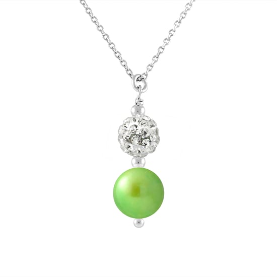 DIADEMA - Necklace - White Crystal & Pearl - Love Jewelry Collection