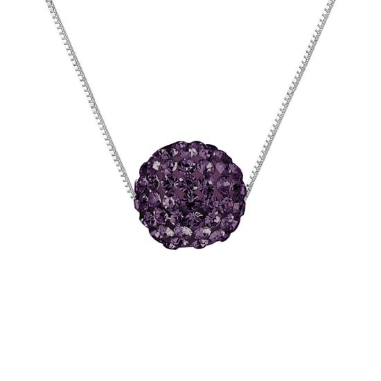 Collier Chaine Sphère Cristal PRECIOSA 10-11 mm Violette Argent 925 - Image 1