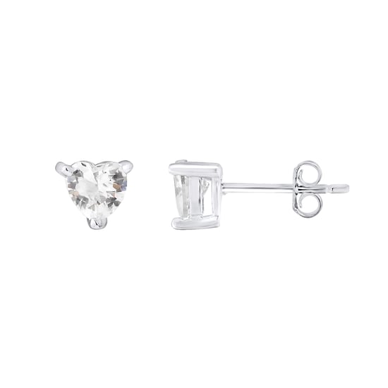 Boucles d'Oreilles COEUR Oxydes de Zirconium Blancs Argent 925 - PASSIONNATA - Image 1