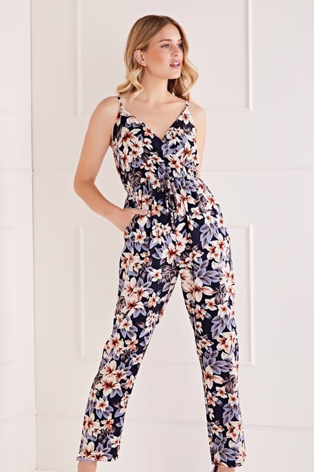 Mela Navy Floral Jumpsuit