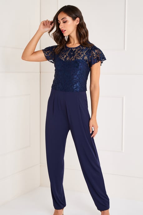 Lace Top Overlay Jumpsuit
