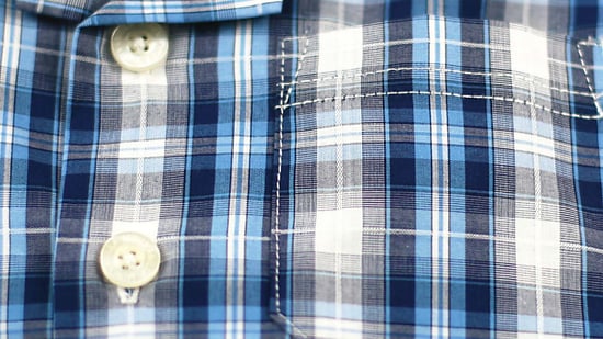 Boys' Blue Check Shortie Traditional Cotton Pyjamas