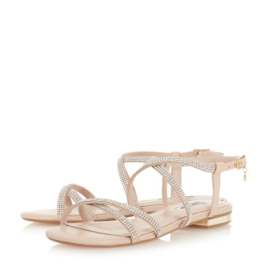 Dune Ladies NEVE Multiple Strap Diamante Embellished Flat Sandals
