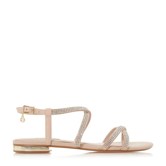 Dune Ladies NEVE Multiple Strap Diamante Embellished Flat Sandals