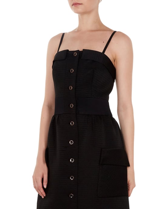 Ted Baker Octovia Cotton Button Dress in Black