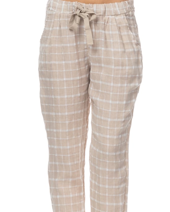 Check Trousers With Elastic Waist And Pockets - Image 3