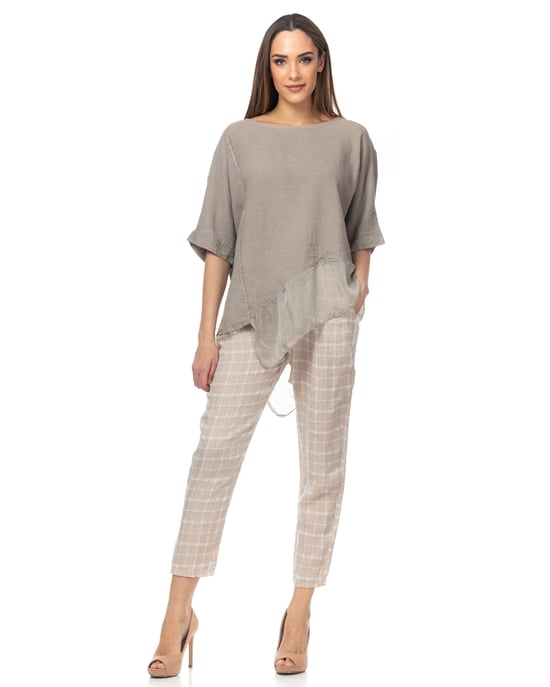 Check Trousers With Elastic Waist And Pockets - Image 4