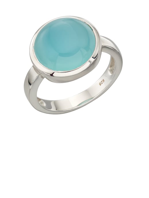 Elements Silver - Women Round Agate Ring